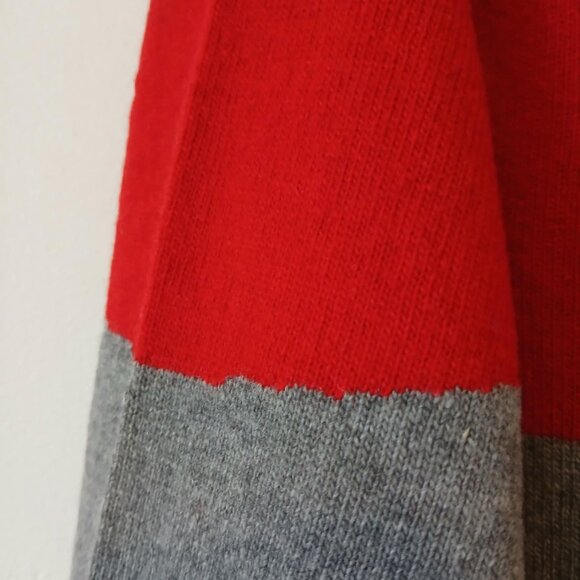 ICEBERG - Red and grey merino sweater - Sz L - Picture 4 of 7